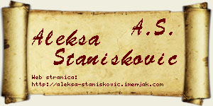 Aleksa Stanišković vizit kartica